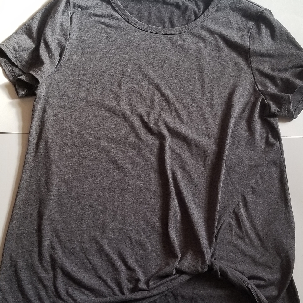 Shirt, soft knit with knot at the hem